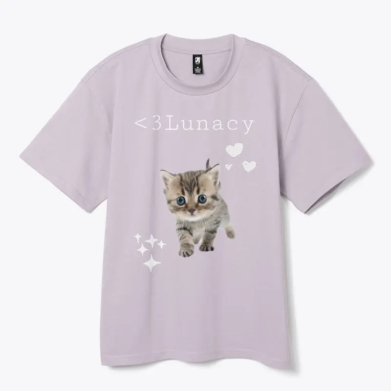 Kitten Tee (purple and white)