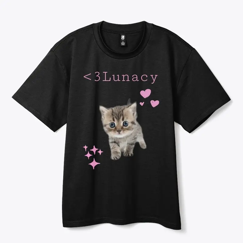 Kitten Tee (black and pink)