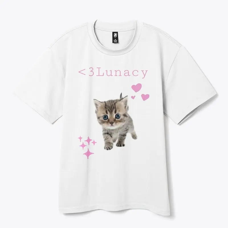 Kitten Tee (white and pink)